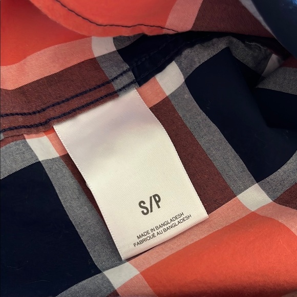Express Casual Orange and Blue Plaid Shirt Size Small Slim - Picture 7 of 10